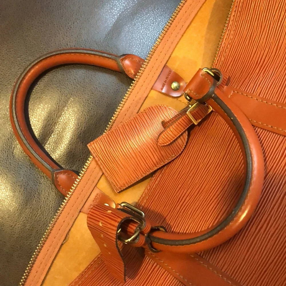 Vintage LOUIS VUITTON LV 50 Kenyan Fawn Rust Orange Epi Leather Travel Tote Bag - Picture 12 of 17